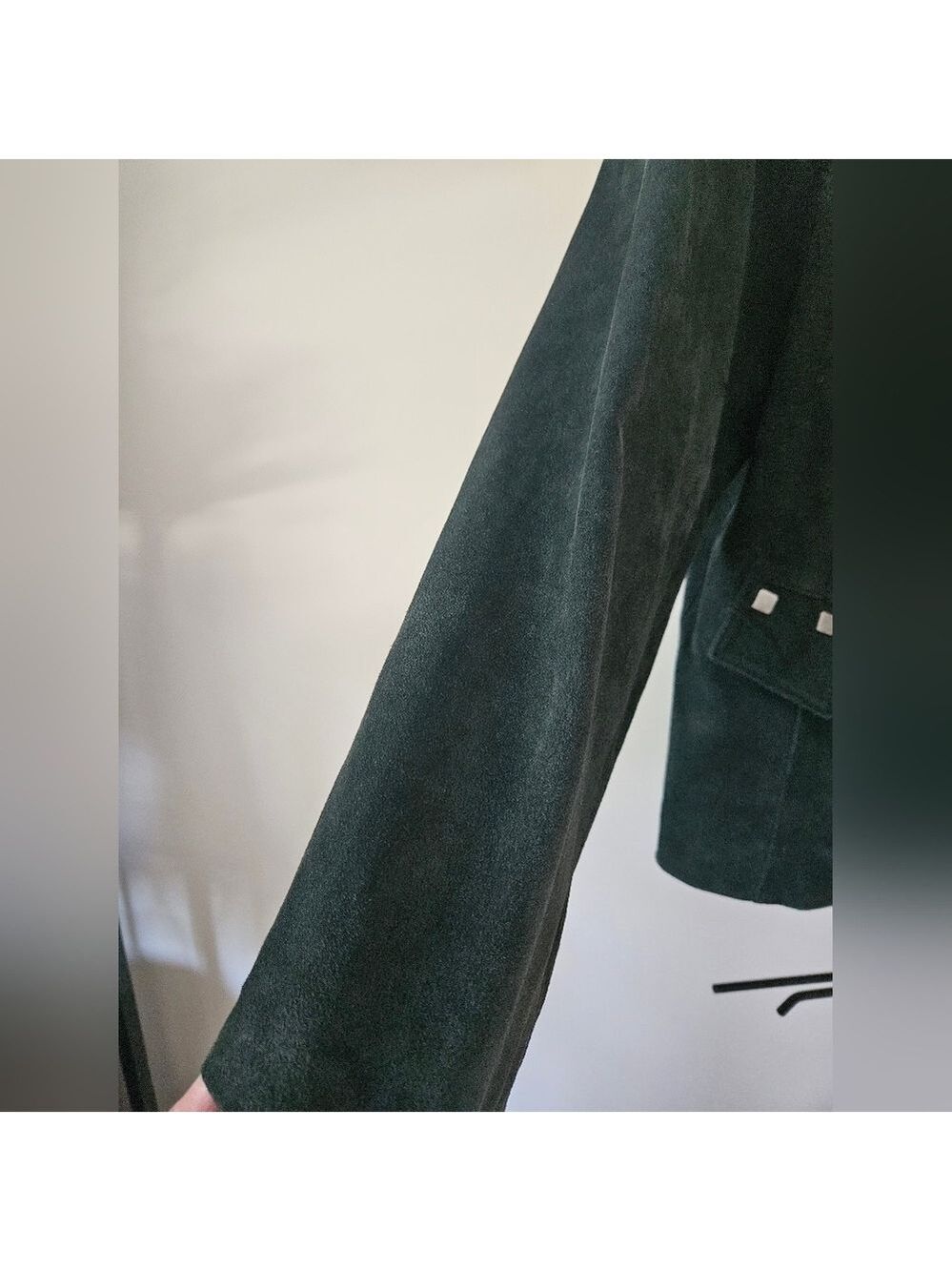 MONTANACO WOMEN'S GENUINE LEATHER (SUEDE) DARK GREEN ZIP-UP JACKET SIZE SMALL - Picture 9 of 13